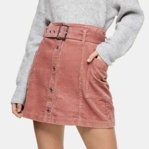 New Topshop Mini Skirt Corduroy rose pink Size 4